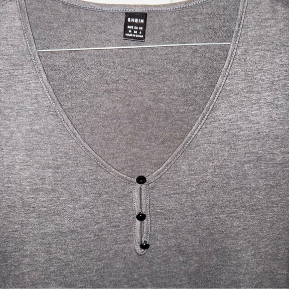 M SHEIN Button Top with Sleeve Cut Outs - Picture 2 of 5